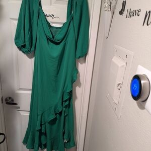 Elegant Green Women's Sheer Dress Cover Up